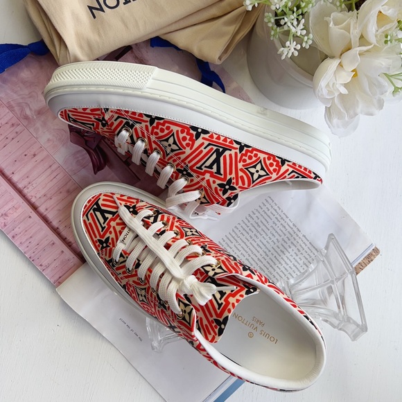 Louis Vuitton Nylon Monogram Crafty Open Back Sneaker size38.5 NEW - Picture 2 of 5